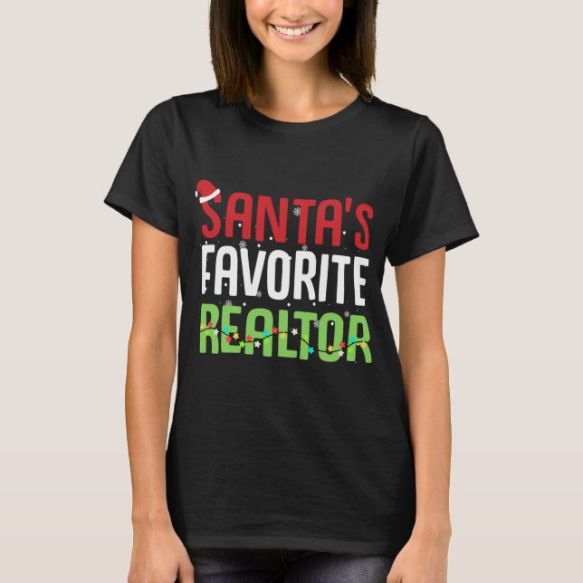Camiseta Funny Agente de bienes raíces favorito de Santa Cl (Anverso)
