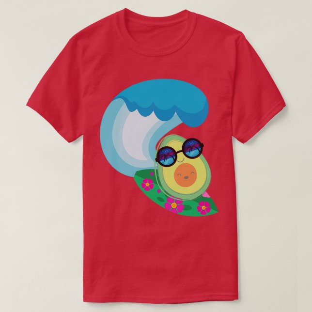 Camiseta Funny Aguacate Surfing 27 (Diseño del anverso)