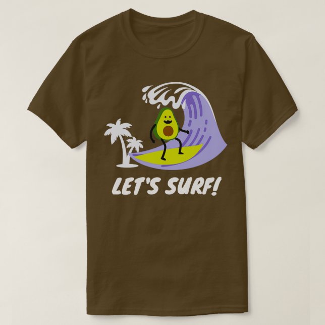 Camiseta Funny aguacate surfing 60 (Diseño del anverso)
