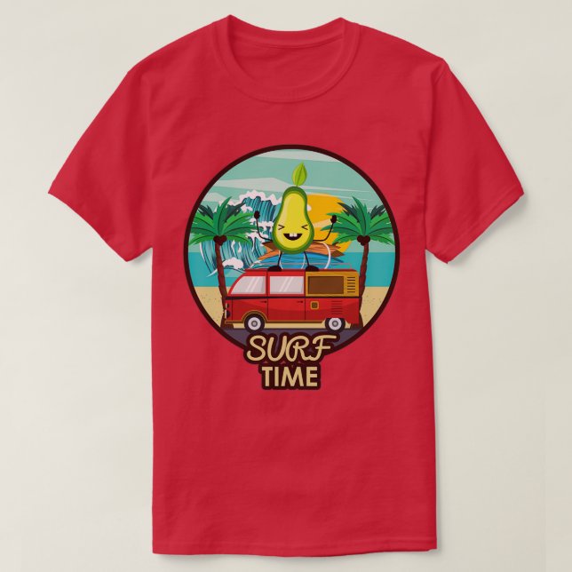 Camiseta Funny aguacate surfing 67 (Diseño del anverso)