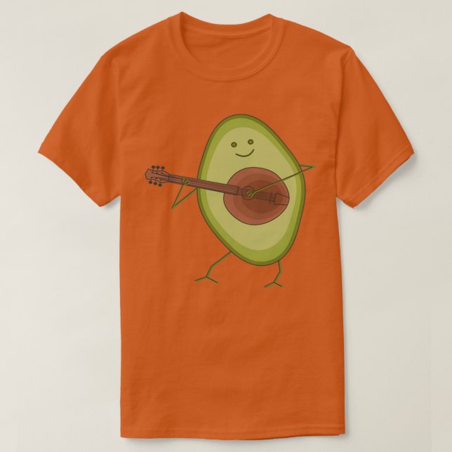 Camiseta Funny Aguacate toca guitarra vegetable (Diseño del anverso)