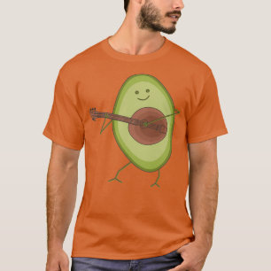Camiseta Funny Aguacate toca guitarra vegetable
