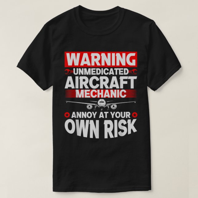 Camiseta Funny Aircraft Mechanic Airplane 1 (Diseño del anverso)