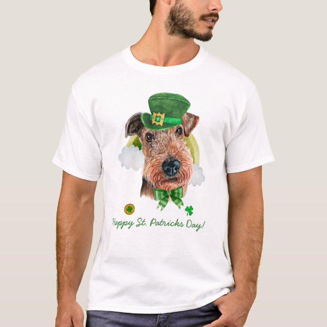 Camiseta Funny Airedale Terrier Gold St Patricks Day (Anverso)