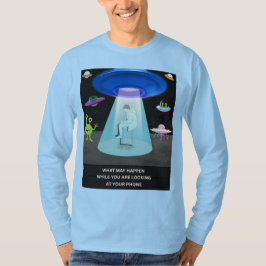 Camiseta Funny Alien Abduction Phone Distraction Sci-Fi Hum