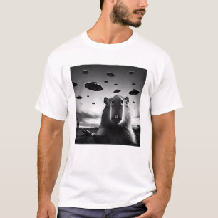 Camiseta Funny Alien Capybara UFO Capybara Selfie con