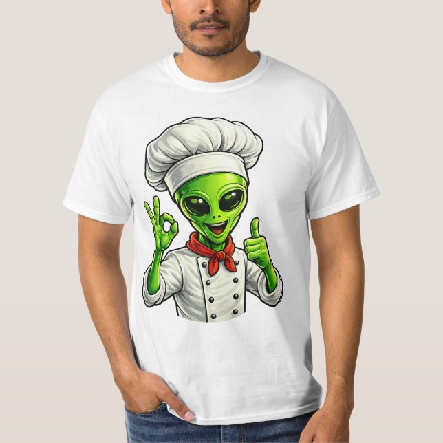 Camiseta Funny Alien Chef Design Cute Space Cook With Chef (Anverso)