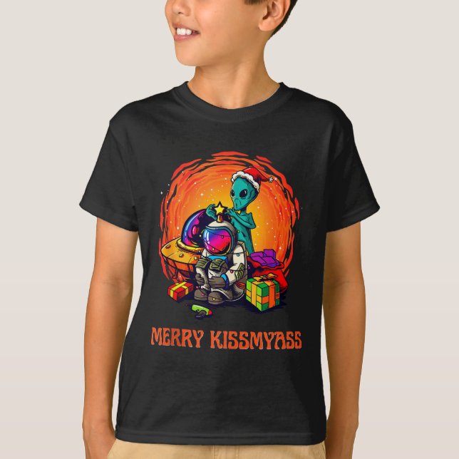 Camiseta Funny Alien Christmas Shirt _ Merry Kissmy Tank To (Anverso)