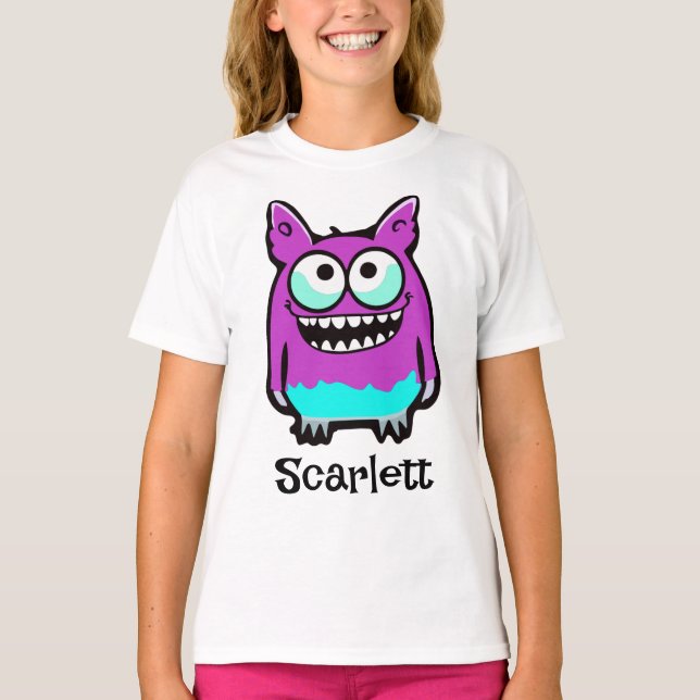 Camiseta Funny Alien Morple Green Monster Personalizado (Anverso)