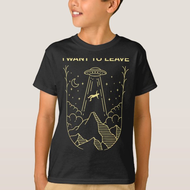 Camiseta Funny Alien Ufo Extraterrestrial I Want To Leave A (Anverso)