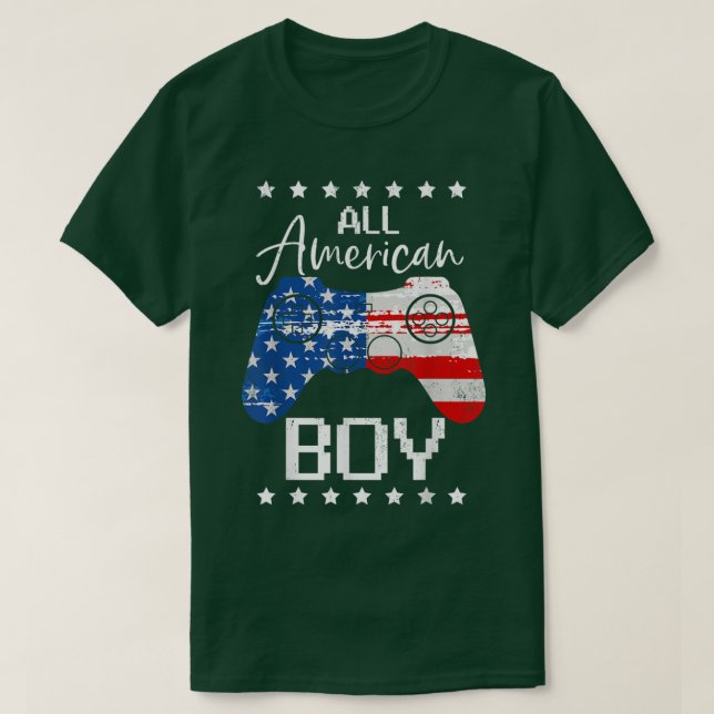 Camiseta Funny All American Boys 4JulySon Video Game USA (Diseño del anverso)