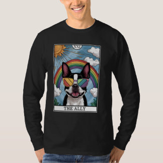 Camiseta Funny Ally Dog Boston Terrier Gafas de Sol LGBTQ P