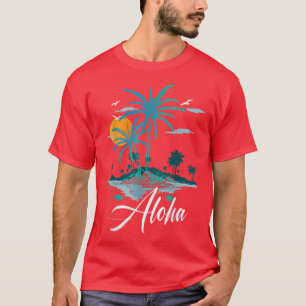 Camiseta Funny Aloha Hawaii Palm Tree Beach Vacation Family