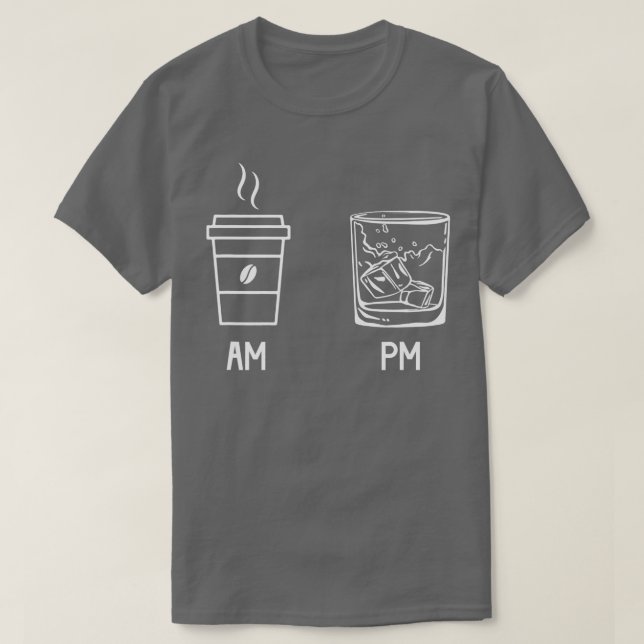 Camiseta Funny AM Café PM Hombres Hombres Ganar Mujeres (Diseño del anverso)