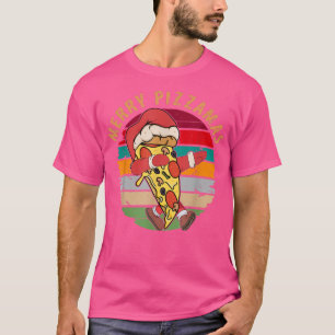 Camiseta Funny Amantes de Pizzamas Pizza Navidades Holid