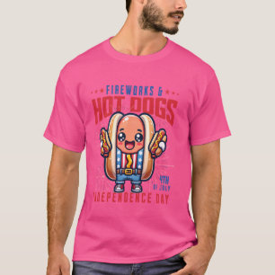 Camiseta Funny America Day Francamente americano hotdog eat