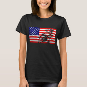 Camiseta Funny American Flat Track Motorcycle Gige Guay Bik