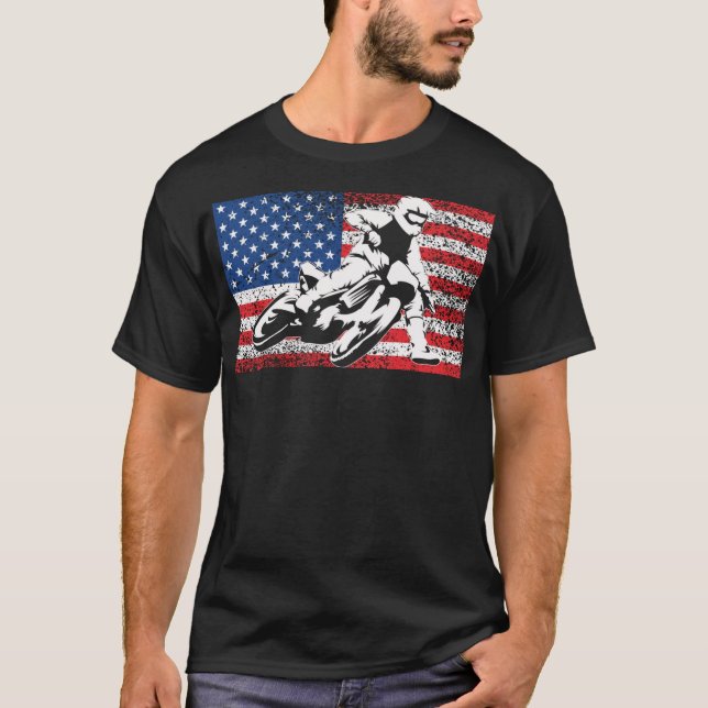 Camiseta Funny American Flat Track Motorcycle Gige Guay Bik (Anverso)