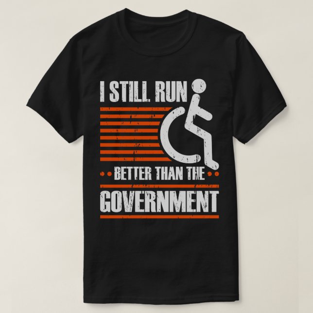 Camiseta Funny Amputee, usuario de silla de ruedas (Diseño del anverso)