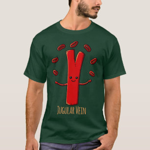 Camiseta Funny Anatomía Jugular Médica de Enfermería Mé