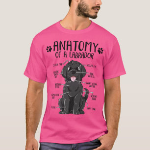 Camiseta Funny anatomía Labrador recuperador negro de perro