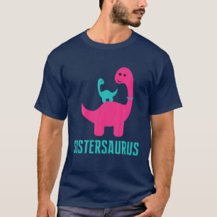 Camiseta Funny And Cute Of Gift Sistersaurus Dino Themed Fo
