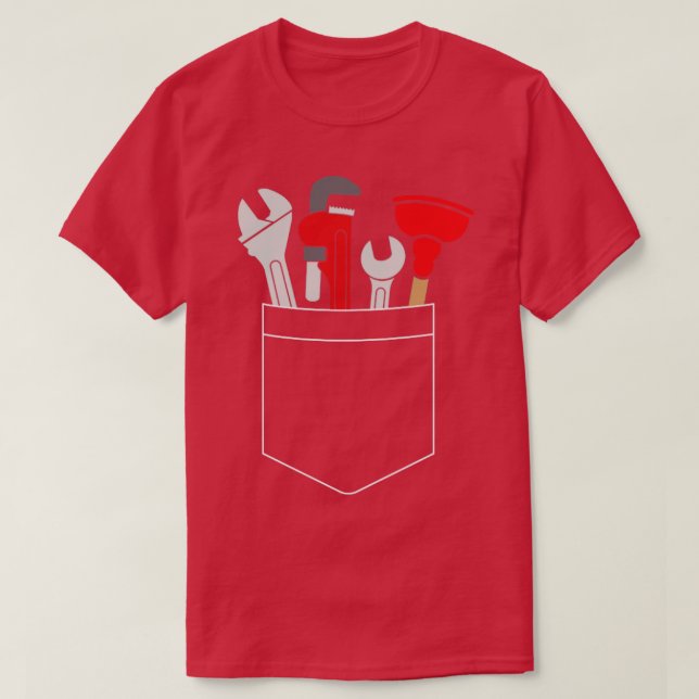 Camiseta Funny and Cute Plumber Tools Pocket (Diseño del anverso)