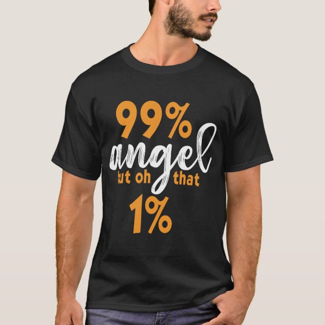 Camiseta Funny Angel Devil 99 Percent Wild Side  T-Shirt (Anverso)