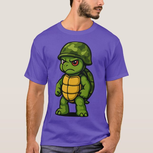 Camiseta Funny Angry Armyurtle Soldier retro (Anverso)