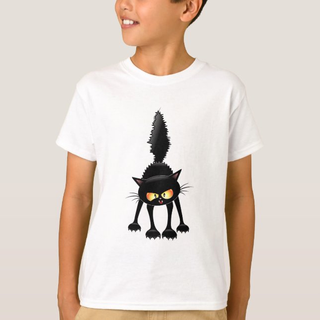 Camiseta Funny Angry & Fierce Black Cat Personalizado (Anverso)
