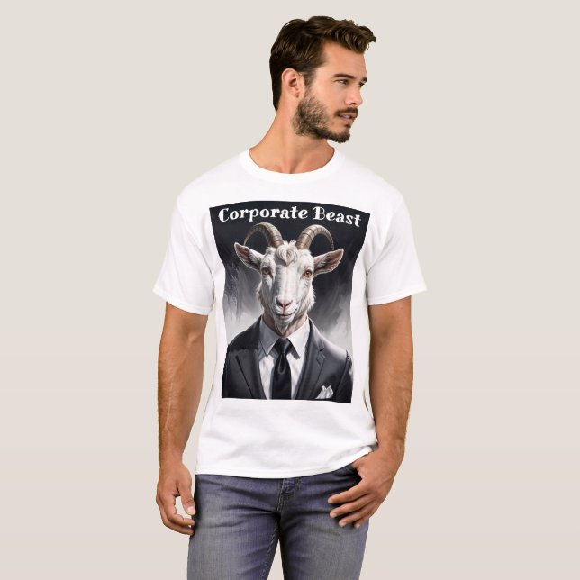 Camiseta Funny animal boss surreal suited goat character (Anverso completo)