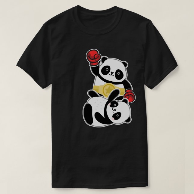 Camiseta Funny Animal Boxing Panda Wrestling (Diseño del anverso)