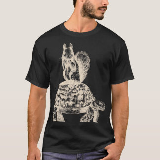 Camiseta Funny Animal Gift Turtle Riding Squirrel
