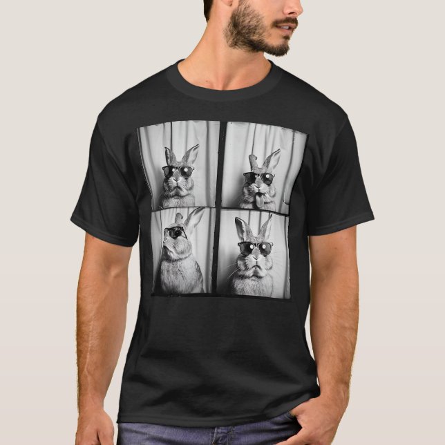 Camiseta Funny Animal Photobooth Rabbit With Glasses (Anverso)