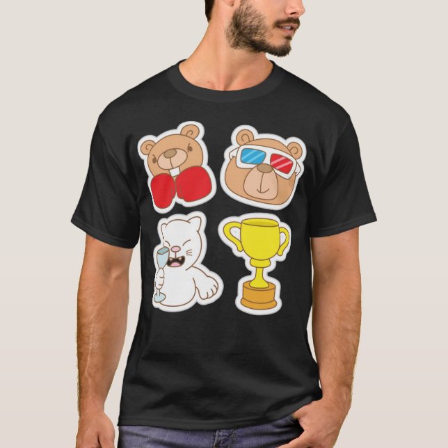 Camiseta Funny animal stickers (Anverso)