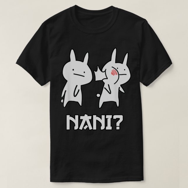 Camiseta Funny Anime Clothing Japonés Nani Rabbit y (Diseño del anverso)
