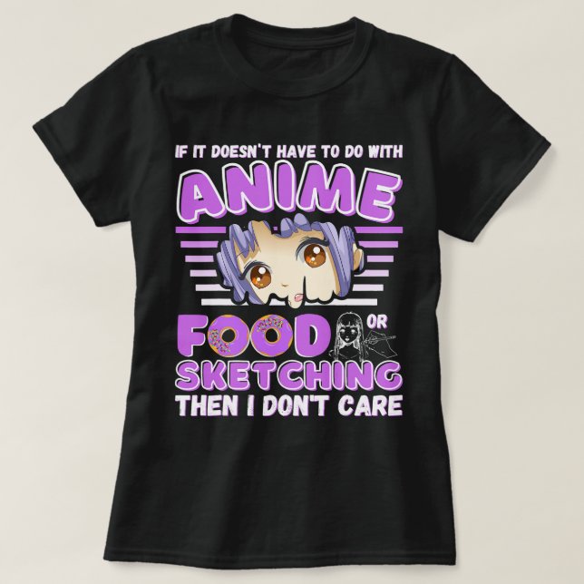 Camiseta Funny Anime dibujando a amante de la comida anime  (Diseño del anverso)