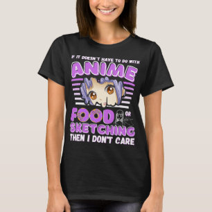 Camiseta Funny Anime dibujando a amante de la comida anime