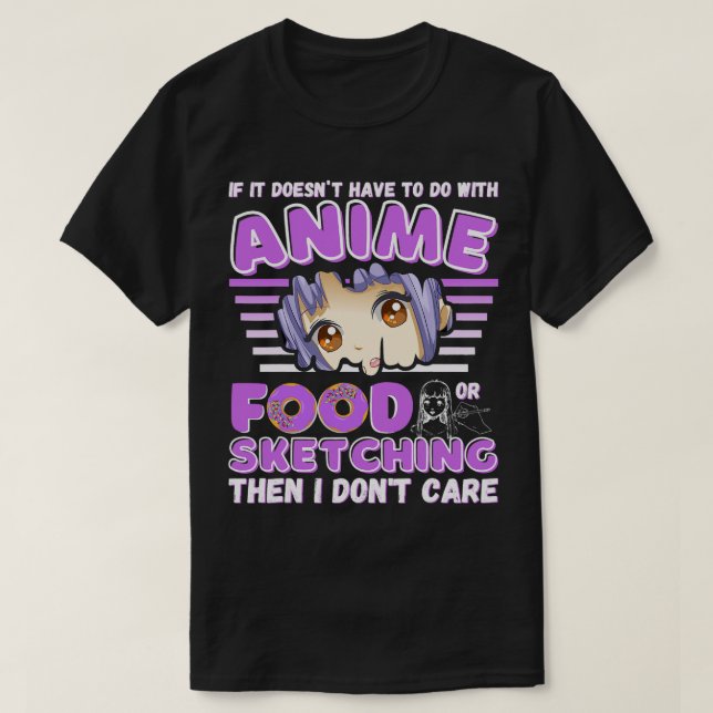 Camiseta Funny Anime dibujando a amante de la comida anime  (Diseño del anverso)