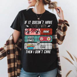 Camiseta Funny Anime Fans Alimentos Y Videojuegos Regalos D