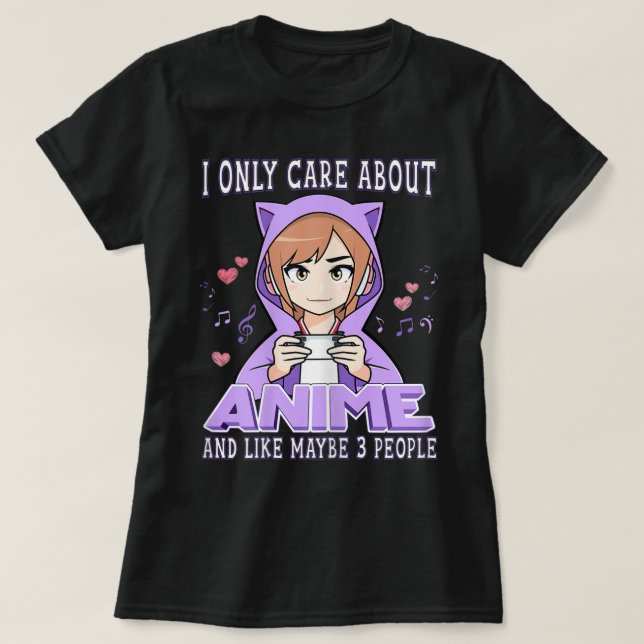Camiseta Funny Anime Gamer Girl Design (Diseño del anverso)