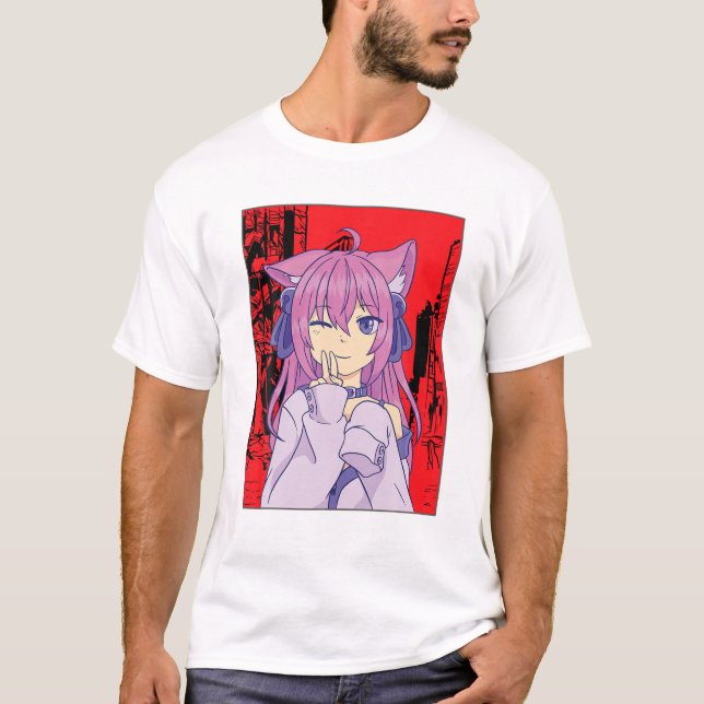 Camiseta Funny Anime Japoneses Ojos Adolescentes Chicas Kaw (Anverso)