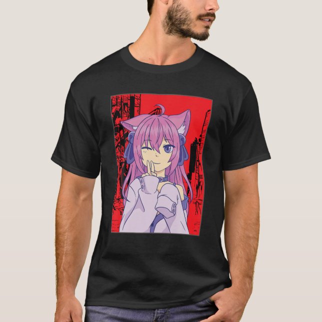 Camiseta Funny Anime Japoneses Ojos Adolescentes Chicas Kaw (Anverso)