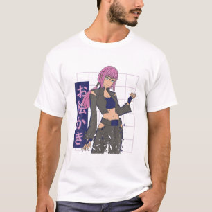 Camiseta Funny Anime Japoneses Ojos Adolescentes Chicas Kaw