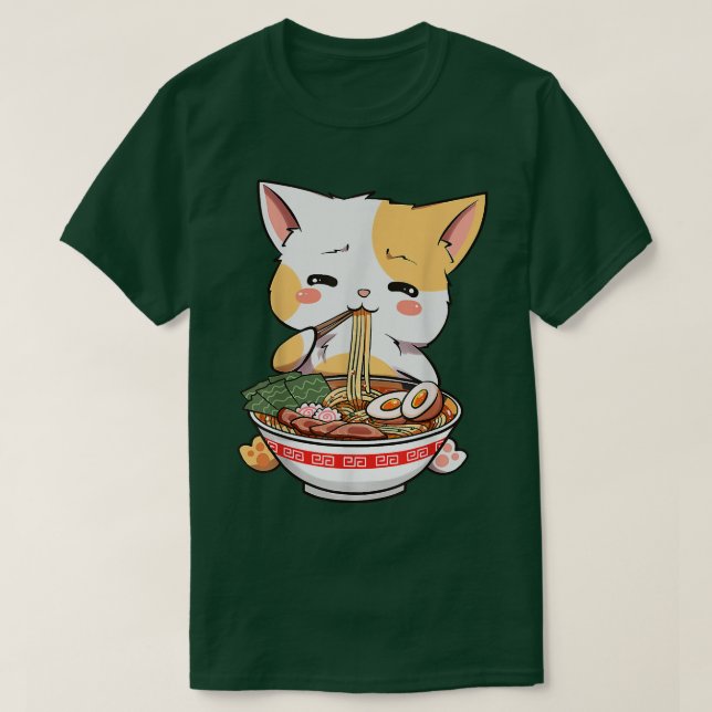 Camiseta Funny Anime Kawaii Neko Ramen Cute Ramen Cat Japón (Diseño del anverso)