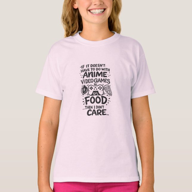 Camiseta Funny Anime Video Games Food Gamer T-Shirt  (Anverso)