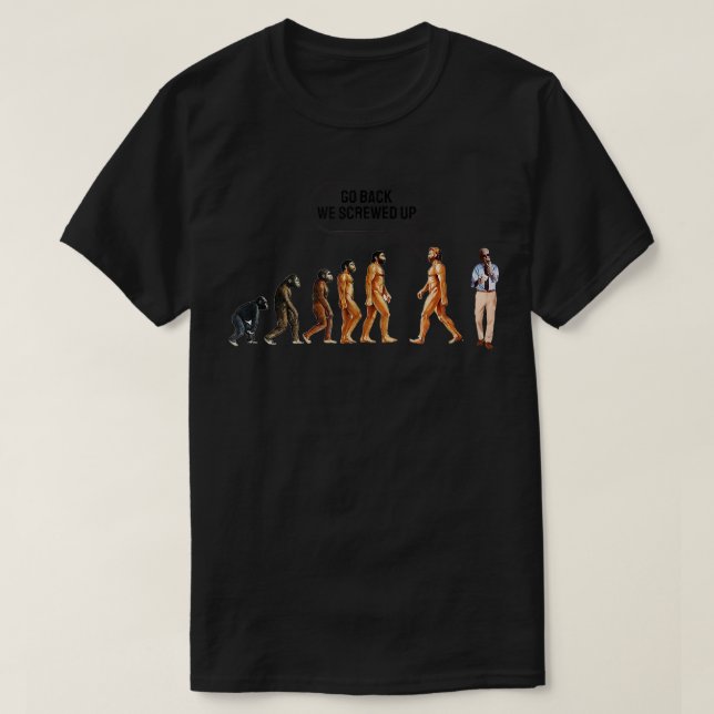 Camiseta Funny Anti Biden Evolution of Man Go Back We Screw (Diseño del anverso)