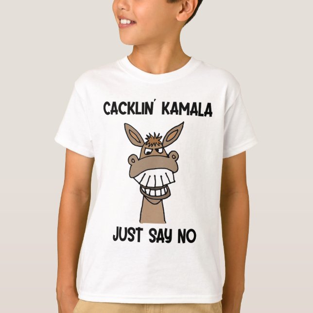 Camiseta Funny Anti Kamala Harris Laughing Donkey (Anverso)