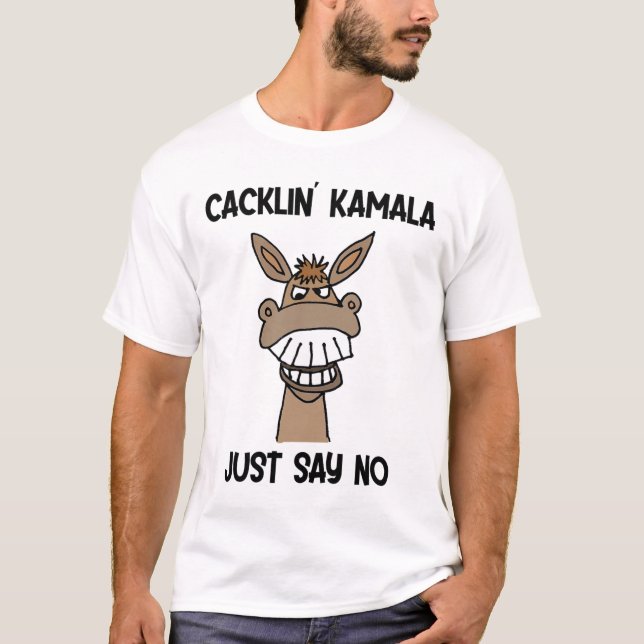 Camiseta Funny Anti Kamala Harris Laughing Donkey (Anverso)