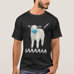 Camiseta Funny-ANTI-MASK-SHEEP-CON-FACE-MASK-Vacuna-Baa